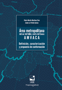 Carátula libro Área metropolitana del sur del Valle y Norte del Cauca –AMVACA–  definición, caracterización y propuesta de conformación