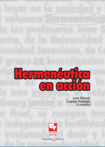 Caratula libro  Hermeneutica en acción
