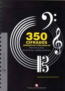 Portada libro: 350 cifrados armónicos funcionales Para los cursos de armonía y solfeo armónico