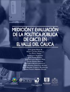 Caratula libro Medición y evaluación de la política pública de C&CTI en el Valle del Cauca