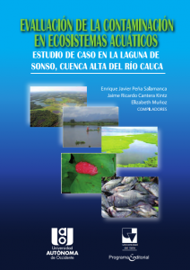 Portada libro Evaluación de la contaminación en ecosistemas acuáticos: Un estudio de caso en la laguna de Sonso, cuenca alta del río Cauca